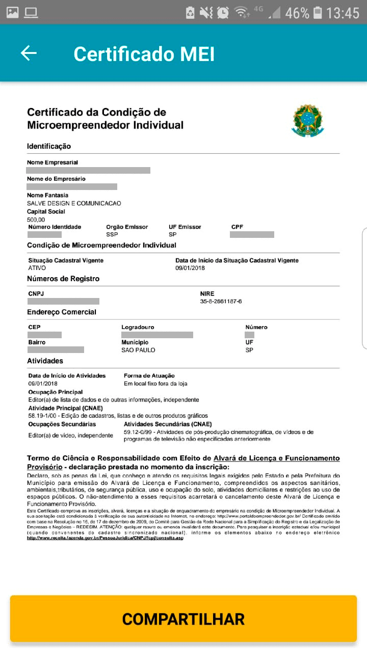 Cartão Cnpj Mei E Certificado Mei Veja Como Visualizar O Seu 5334