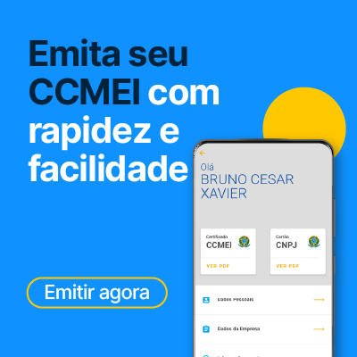 Banner com CTA para emitir CCMEI com o app MEI Fácil por Neon
